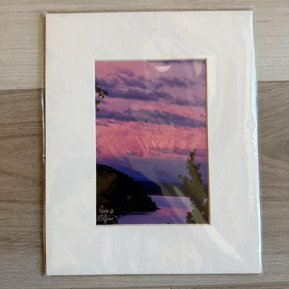 Moon Over Denali Photo By Ross Jeffries Print with Mat 8x10
